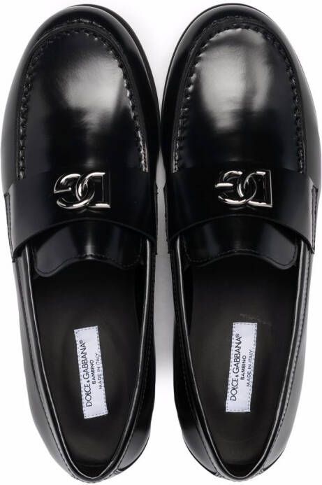 Dolce & Gabbana Kids Leren loafers Zwart