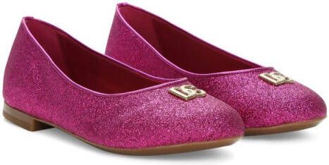 Dolce & Gabbana Kids Ballerina's met glitter Roze