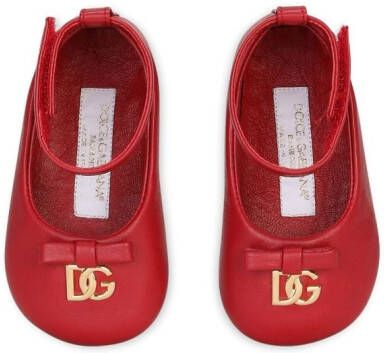 Dolce & Gabbana Kids Ballerina's met logoplakkaat Rood