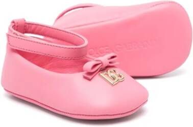 Dolce & Gabbana Kids Leren ballerina's Roze