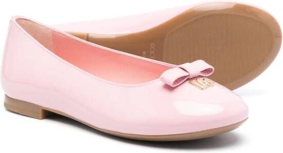 Dolce & Gabbana Kids Ballerina's met logoplakkaat Roze