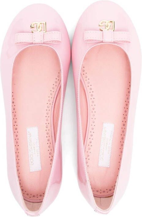 Dolce & Gabbana Kids Ballerina's met logoplakkaat Roze