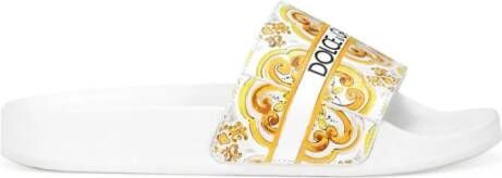 Dolce & Gabbana Kids Slippers met logoprint en patroon Wit