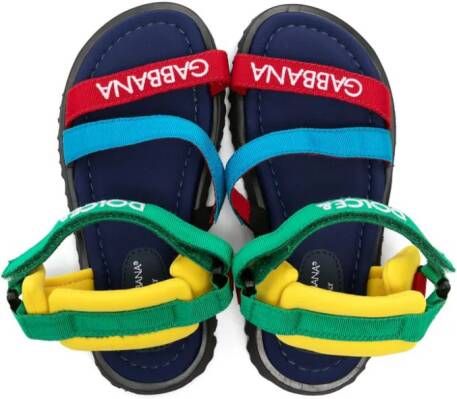 Dolce & Gabbana Kids Sandalen met colourblocking en open neus Groen