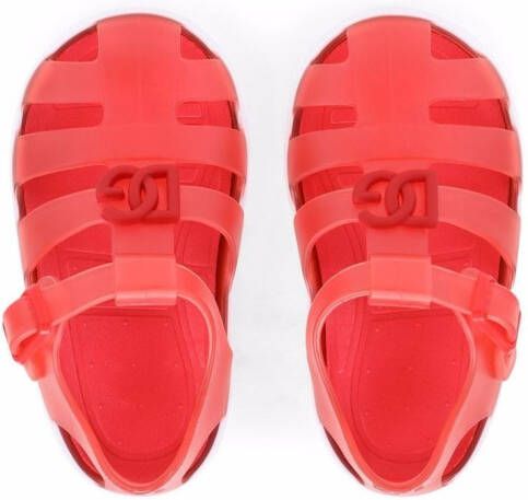 Dolce & Gabbana Kids Waterschoenen met logo Rood