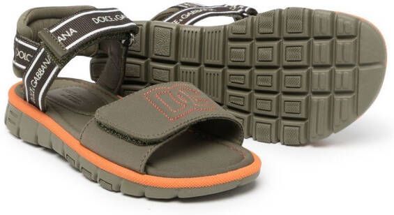 Dolce & Gabbana Kids Sandalen met logoprint Groen