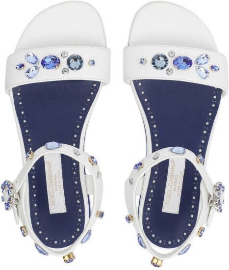 Dolce & Gabbana Kids Sandalen verfraaid met stras Wit