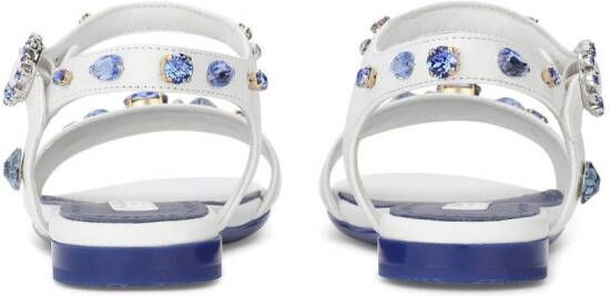 Dolce & Gabbana Kids Sandalen verfraaid met stras Wit