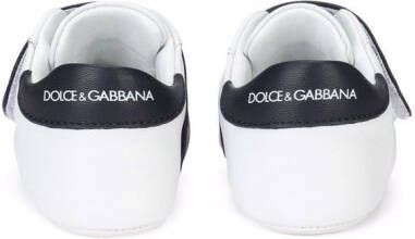 Dolce & Gabbana Kids Leren sneakers met logoprint Wit