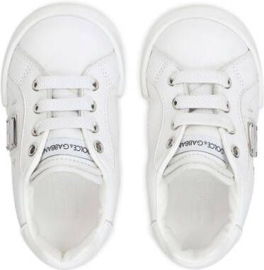 Dolce & Gabbana Kids Portofino Light leren sneakers Wit