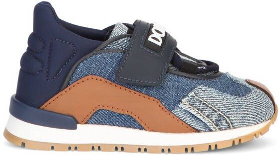 Dolce & Gabbana Kids Sneakers met patchwork Blauw