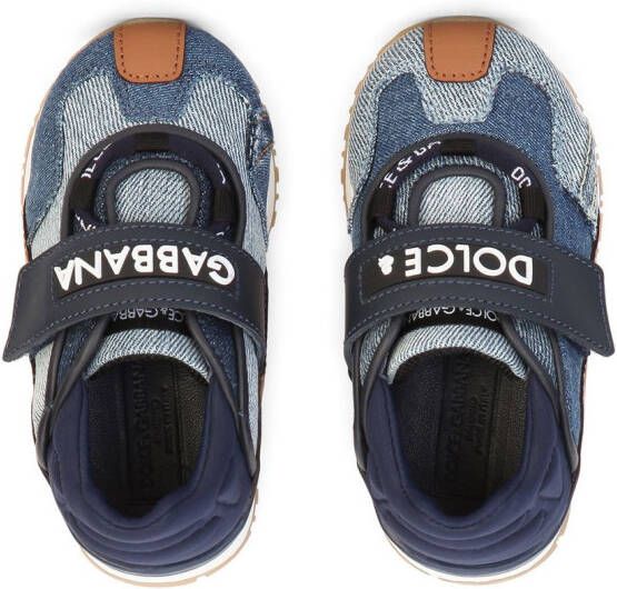 Dolce & Gabbana Kids Sneakers met patchwork Blauw