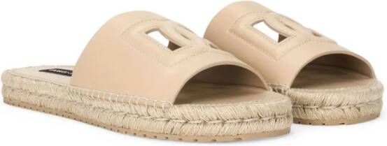 Dolce & Gabbana Leren espadrilles Beige