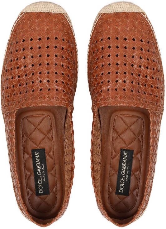 Dolce & Gabbana Leren espadrilles Bruin