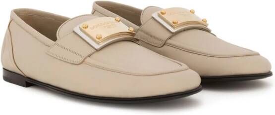 Dolce & Gabbana Leren loafers Beige