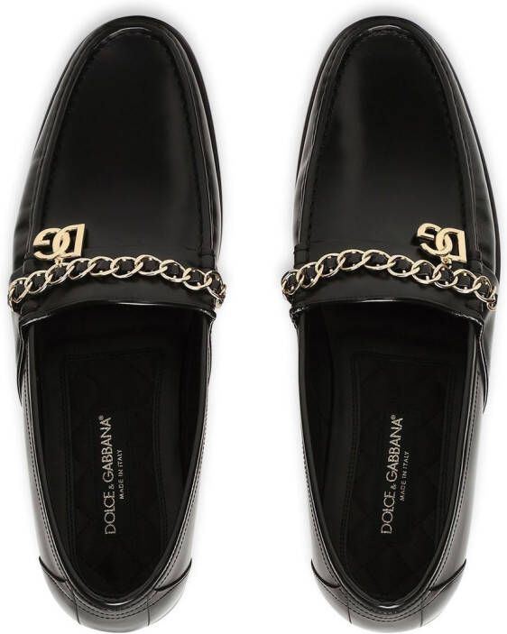 Dolce & Gabbana Visconti leren loafers Zwart