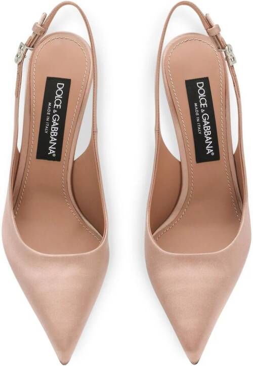 Dolce & Gabbana Leren slingback pumps Beige