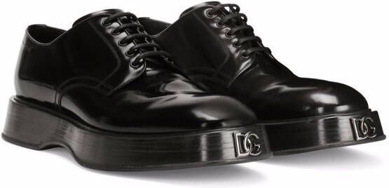 Dolce & Gabbana Leren veterschoenen Zwart