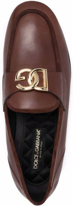 Dolce & Gabbana Loafers met DG plakkaat Bruin