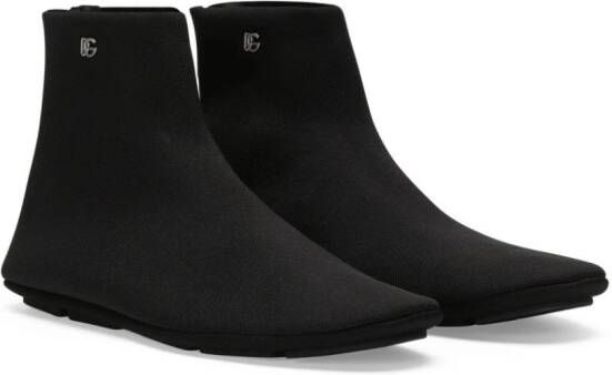 Dolce & Gabbana Loafers met logoplakkaat en ronde neus Zwart