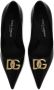 Dolce & Gabbana logo-lettering leather pumps Zwart - Thumbnail 4