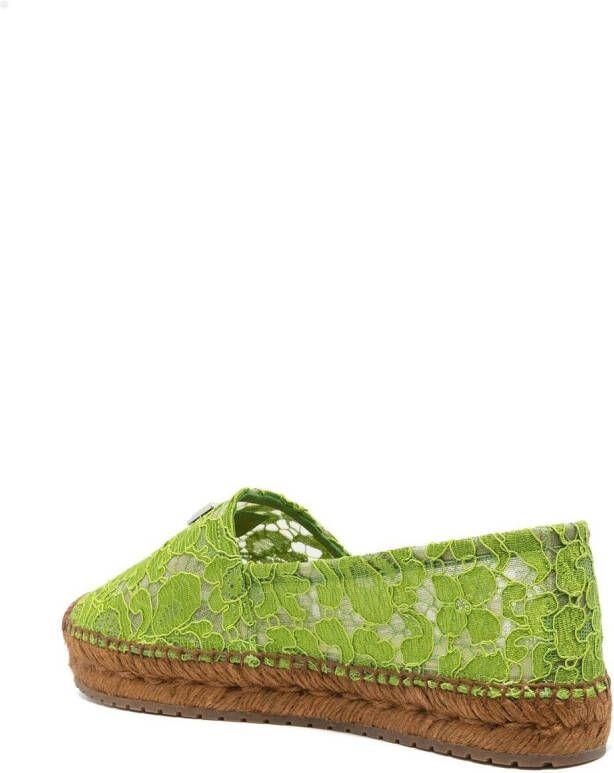 Dolce & Gabbana Espadrilles met logoplakkaat Groen