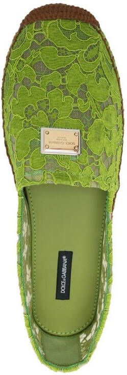 Dolce & Gabbana Espadrilles met logoplakkaat Groen