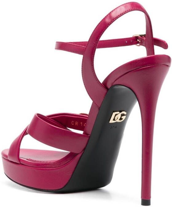 Dolce & Gabbana Sandalen met logoplakkaat Roze