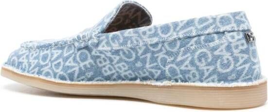 Dolce & Gabbana Denim loafers met logoprint Blauw