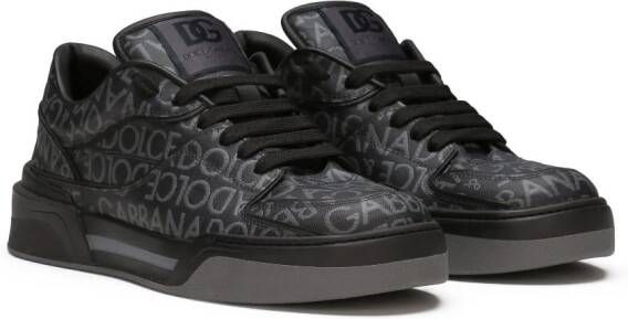 Dolce & Gabbana New Roma sneakers met jacquard Zwart