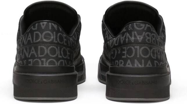 Dolce & Gabbana New Roma sneakers met jacquard Zwart