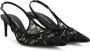 Dolce & Gabbana pointed-toe lace-panelled pumps Zwart - Thumbnail 2