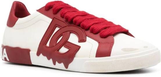 Dolce & Gabbana Portofino leren sneakers Wit