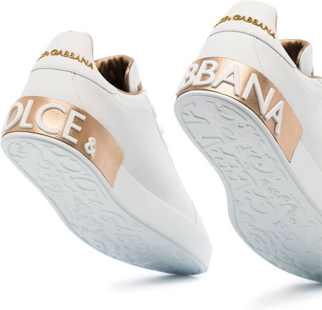 Dolce & Gabbana Portofino sneakers met logopatch Wit