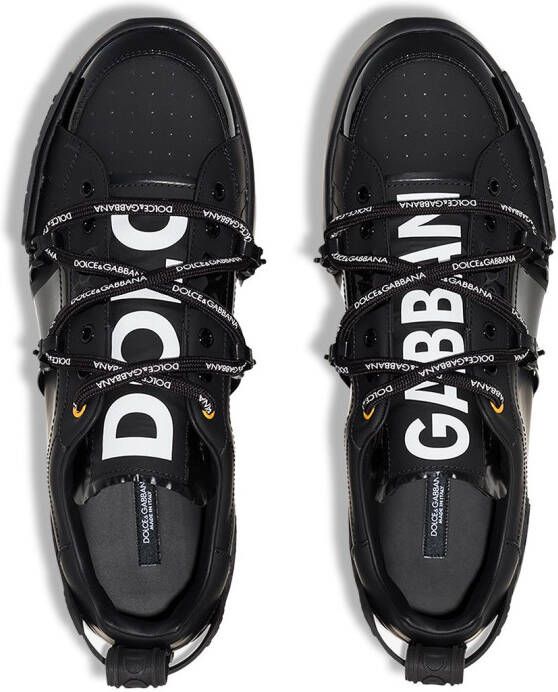 Dolce & Gabbana Portofino sneakers met logoprint Zwart