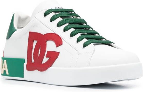 Dolce & Gabbana Portofino sneakers met logopatch Wit