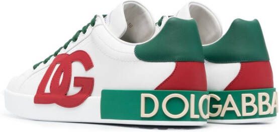 Dolce & Gabbana Portofino sneakers met logopatch Wit