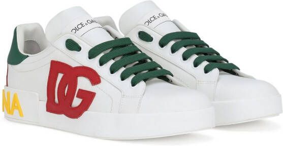 Dolce & Gabbana Portofino sneakers met logopatch Wit