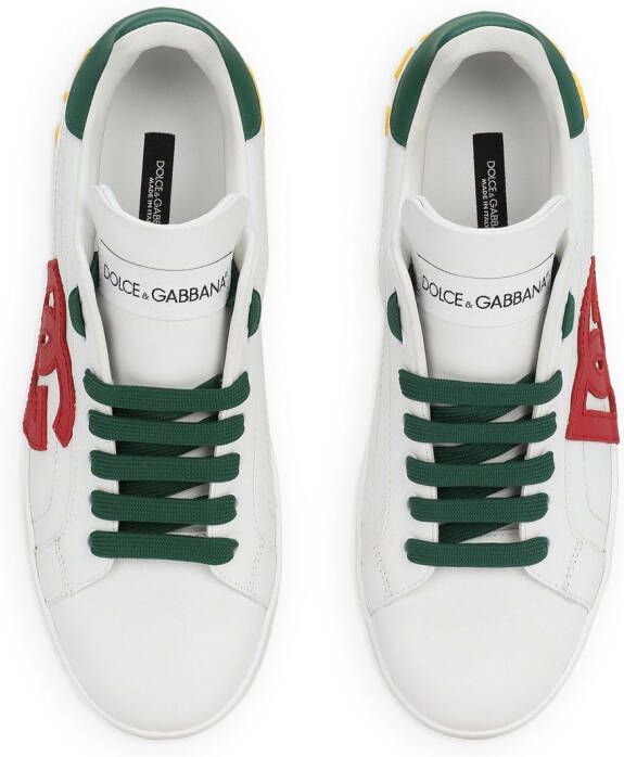 Dolce & Gabbana Portofino sneakers met logopatch Wit