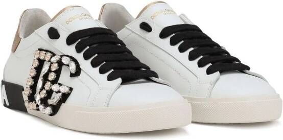 Dolce & Gabbana Portofino verfraaide sneakers Wit