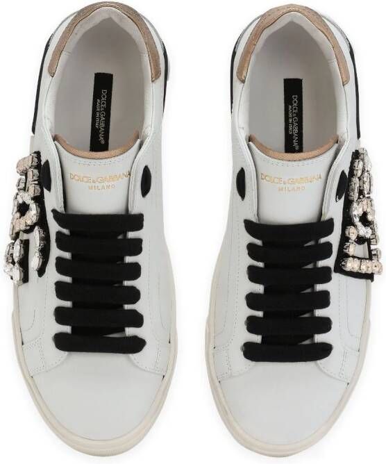 Dolce & Gabbana Portofino verfraaide sneakers Wit