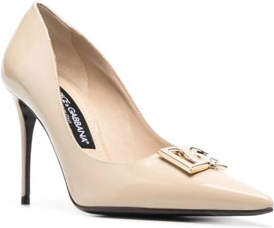 Dolce & Gabbana Pumps met logoplakkaat Beige