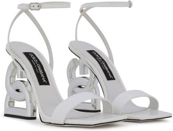 Dolce & Gabbana 3.5 lakleren 105mm sandalen Wit