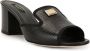 Dolce & Gabbana Zwarte Leren Sandalen met Hak en Logo Black Dames - Thumbnail 8