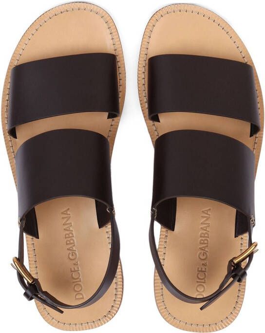 Dolce & Gabbana Sandalen met dubbel bandje Zwart