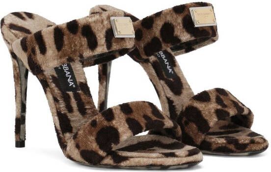 Dolce & Gabbana KIM sandalen met luipaardprint Bruin