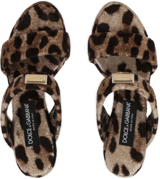 Dolce & Gabbana KIM sandalen met luipaardprint Bruin