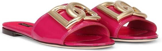 Dolce & Gabbana Lakleren sandalen met logo Roze