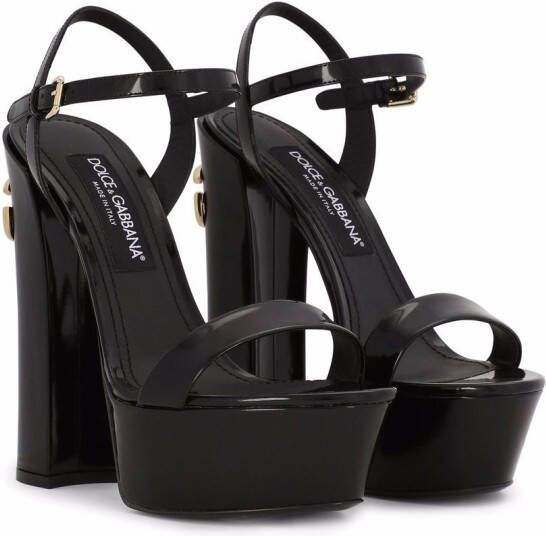 Dolce & Gabbana Sandalen met logoplakkaat Zwart