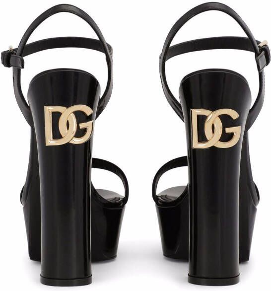 Dolce & Gabbana Sandalen met logoplakkaat Zwart